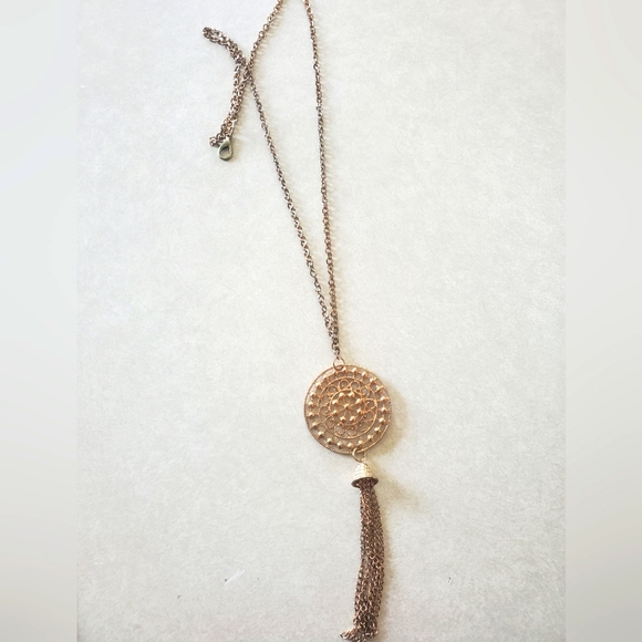 Gold Necklace w/ Tassel - Picture 1 of 2